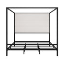 Modern Canopy Bed With Tall Upholstered Headboard