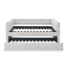 Inspired Upholstered Daybed With Trundle, Button Tufted