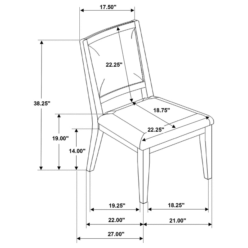 Trofello - Cushioned Dining Side Chair (Set of 2) - White Washed