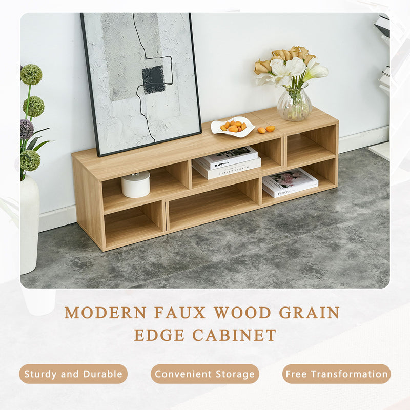 Cube TV Stand With Open Storage And 2 Shelves