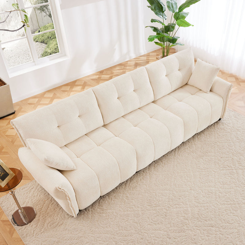 Modern Sofa & Pillows, Textured Cover, High Rebound Cushions