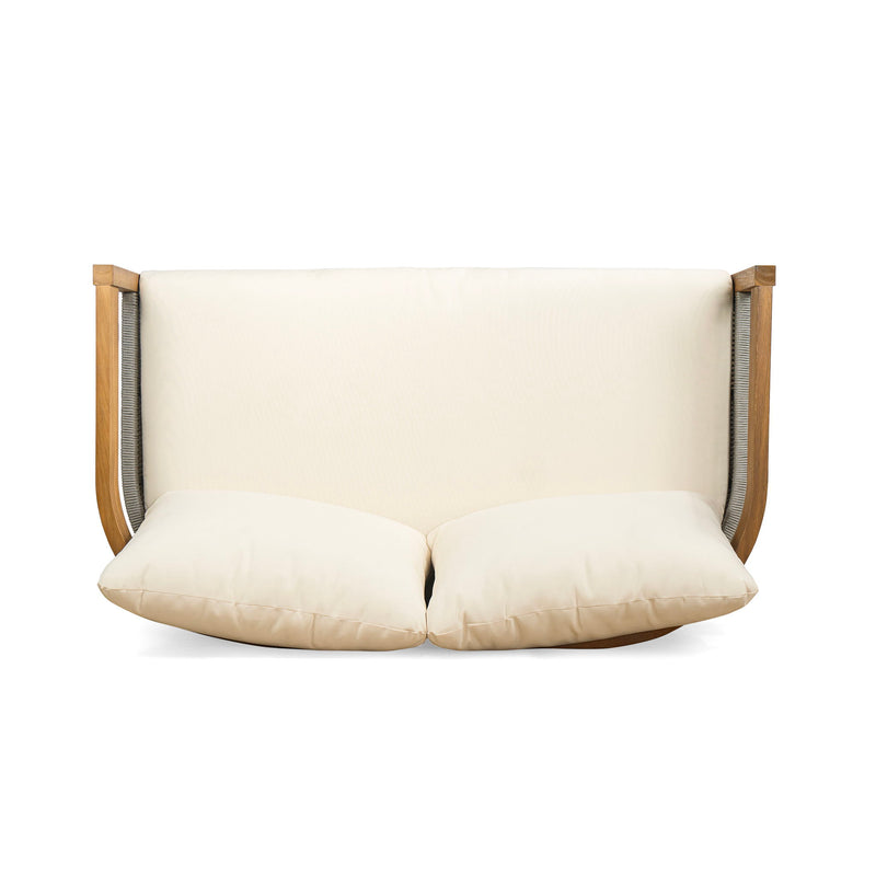 Porto - Outdoor Loveseat & Table - Beige / Teak