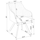 Veena - 5 Piece Round Glass Top Dining Table Set - Chrome