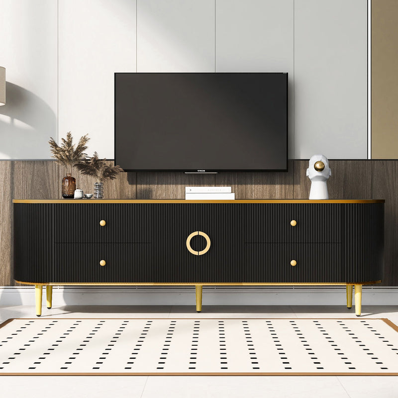 Modern TV Stand With 4 Drawers And 1 Cabinet
