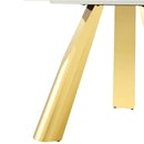 Marble Grained Stone Round Table Three - Legged Round Table With Stainless Steel Plated Legs Natural Healthy And Environmentally Friendly Round Table