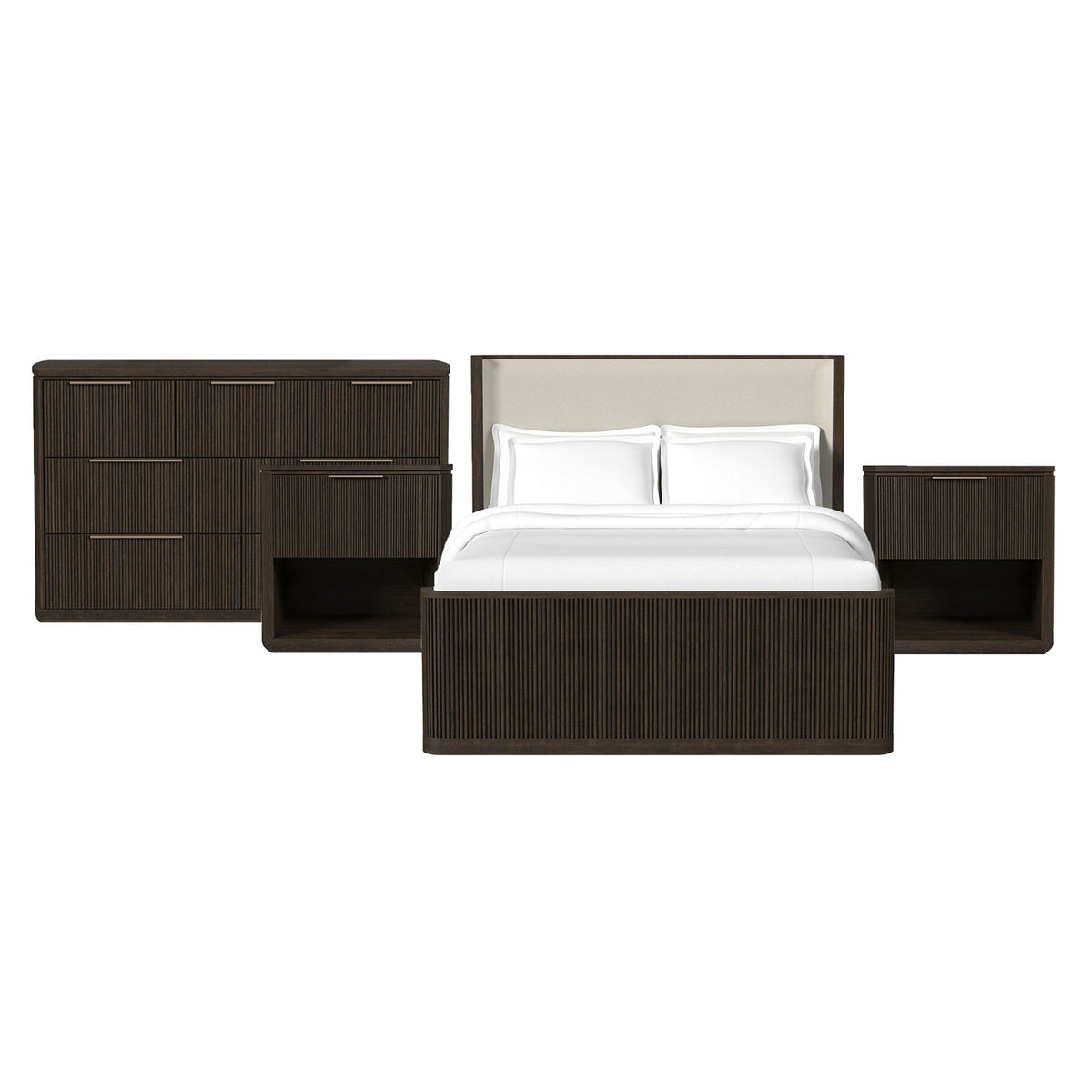 Sylvie Bedroom Set With Upholstered Bed in Dark Brown by Elements International, view 14
