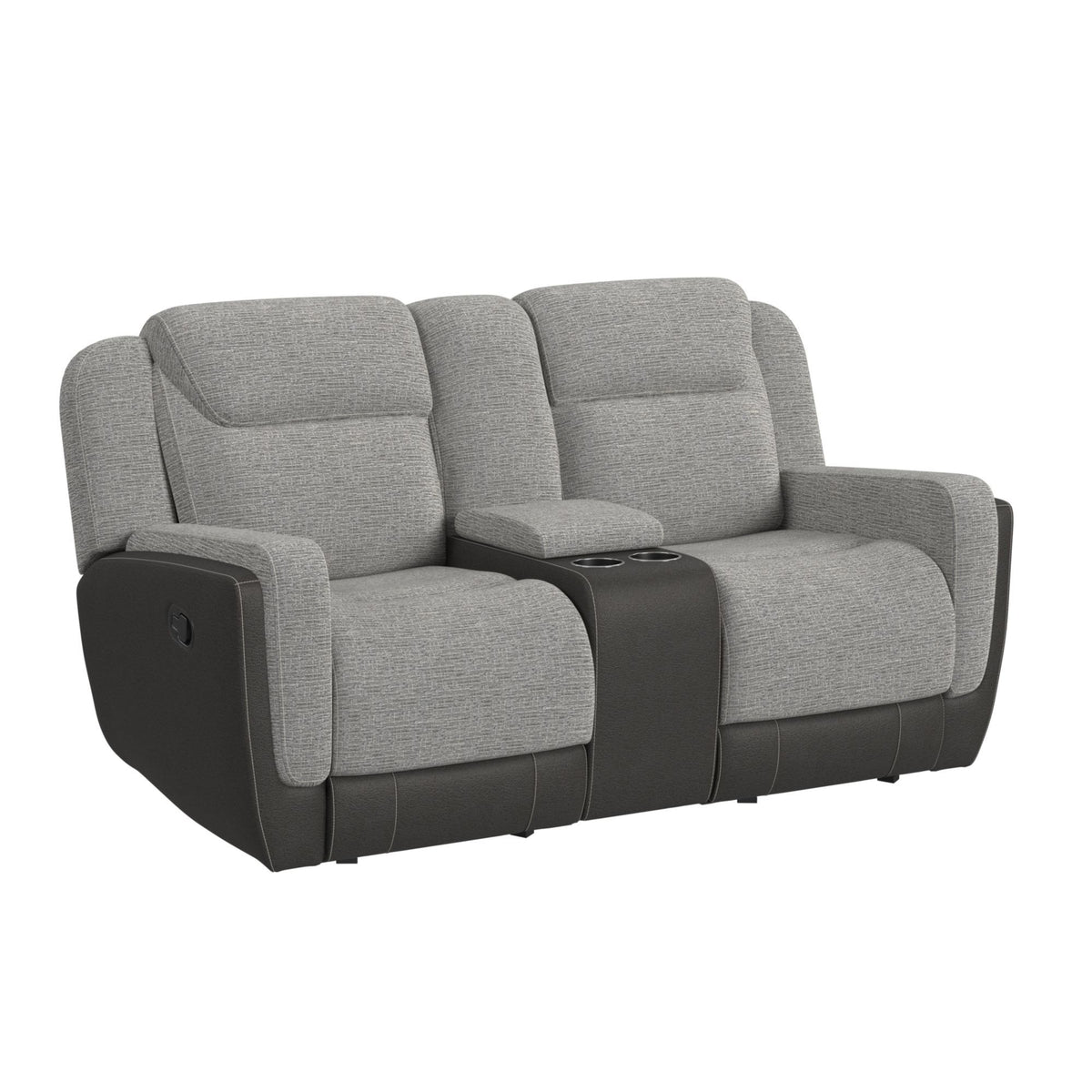 Hornet Motion Glider Loveseat With Console in Dark Gray by Elements International, view 2
