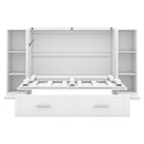 Murphy Bed With Shelves, Drawers And USB Ports