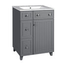 Transitional Style Bathroom Vanity Cabinet With Ceramic Sink
