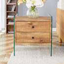 Double Drawer Bedside Table - Wood