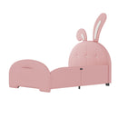 Upholstered Rabbit-Shape Princess Bed With Headboard And Footboard