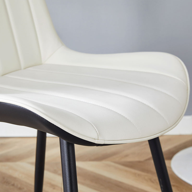 Modern Style Extended Seat Cushion Dining Chair Set