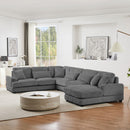 Oversized Sectional Sofa U - Shaped Sofa Couch Modern Sofa Upholstered In Soft Corduroy With A Chaise Lounge For Living Room