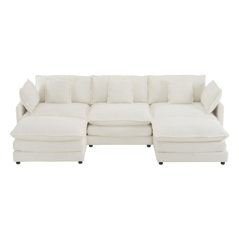 Modern Modular Sectional Sofa With Side Storage Pockets For Living Room
