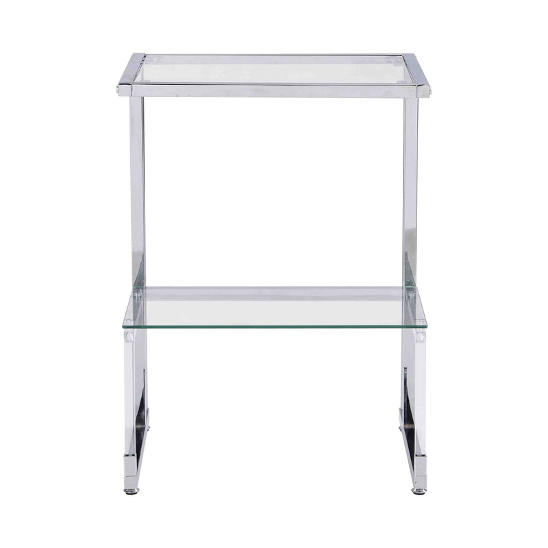 2 Tier Acrylic Glass End Table For Living Room