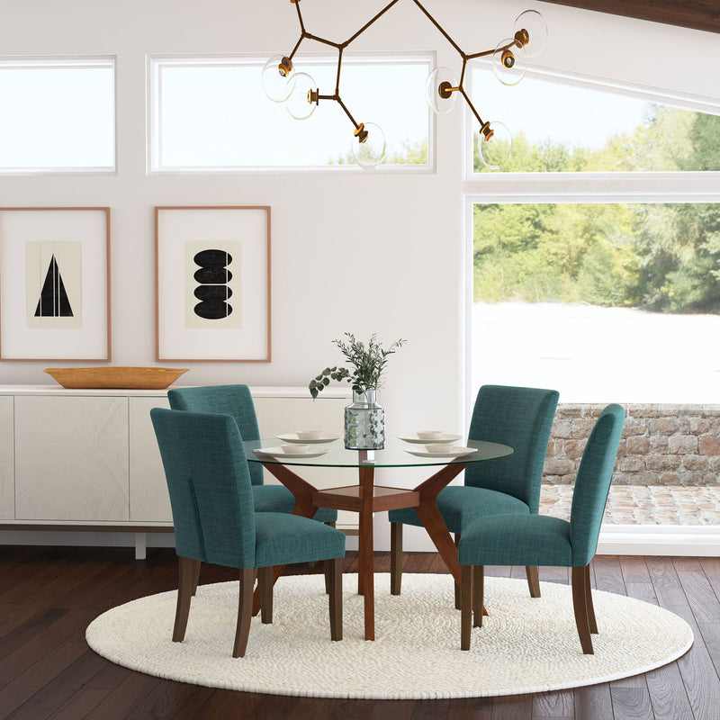 Luxe Upholstered Dining Side Chairs With Gently Curved Back (Set of 2)