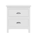 Versatile Solid Wood Night Stand With Drawers For Living Room And Bedroom - White