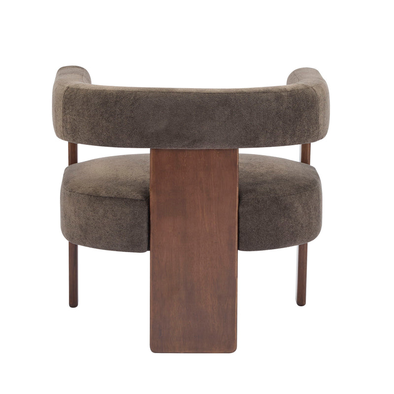 Modern Upholstered Accent Arm Chair With Barrel Back Design