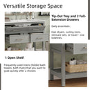 Bathroom Vanity With Ceramic Sink, Tip Out Tray & 2 Full Extension Drawers