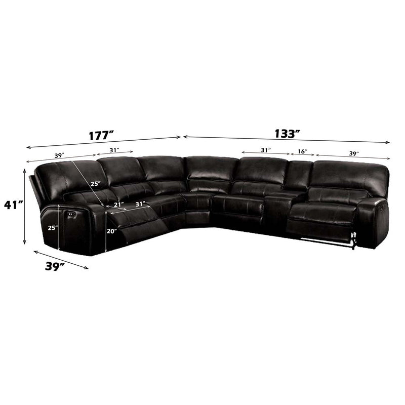 Saul - Power Motion Sectional Sofa - Black