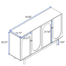 4 Door Intaglio Storage Cabinet - Mint Green