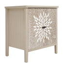 2 Door Carved Storage Cabinet With Adjustable Shelf, Accent Furniture