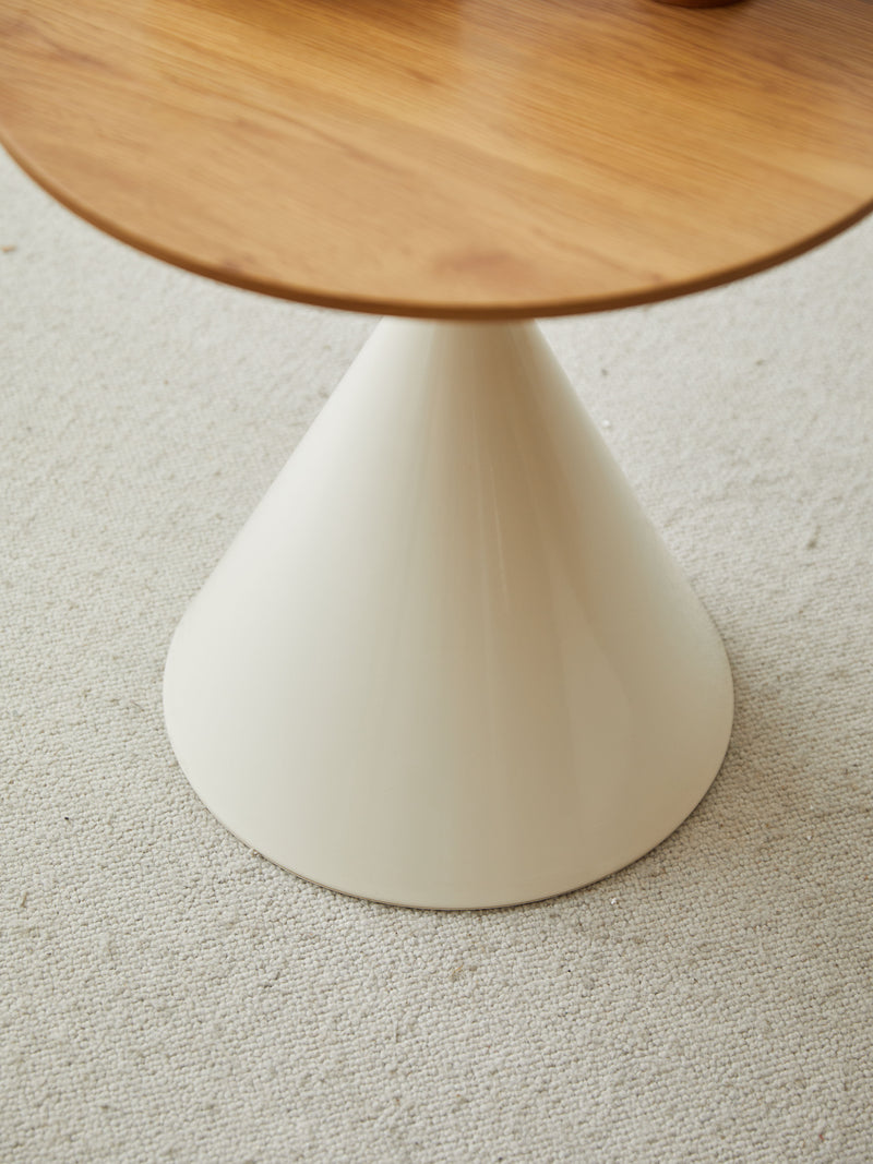 Round Coffee Table - Brown / White