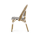 Chic French Bistro Chair With Durable Rattan And Aluminum Frame