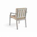 Outdoor Wooden Dinning Set With An Umbrella Hole And Removable Cushions For Patio