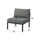 Rajni - Patio Armless Chair - Gray Fabric & Black