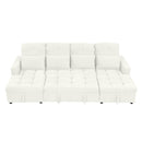 Oversized U-Shaped Versatile Sectional, Pull-Out Sofa Bed With Double Storage Chaise Lounges And 2 USB Ports For Living Room