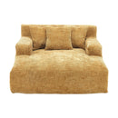 Chenille Interior Lazy Sofa Chaise Longue Armchair With 3 Pillows And Armrests