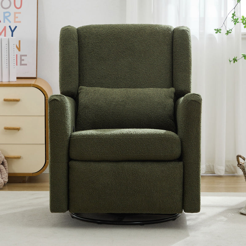 Wide Wingback Swivel Rocker Recliner Chair For Living Room