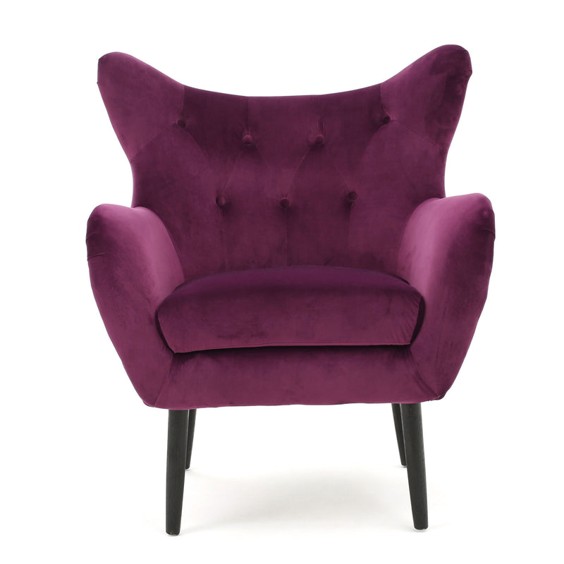 Alyssa - Mid Century Upholstered Arm Chair With Wingback Design