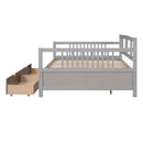 Full Size Daybed Wood Bed with Two Drawers,Gray(OLD  SKU:LP000058AAE)