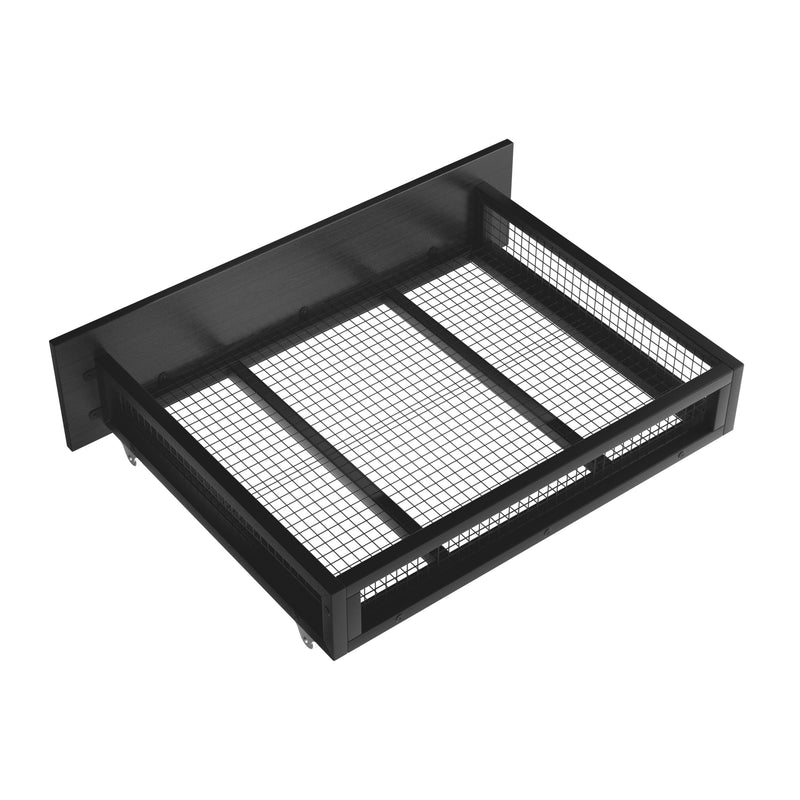 Full Size Metal House Platform Bed with Two Drawers,Headboard and Footboard,Roof Design,Black