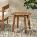 Outdoor Side Table With Slat Top - Brown
