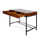 Industrial Style Storage Desk With Acacia Wood Top And Metal Legs - Oak