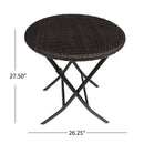 Outdoor Wicker Bistro Set With 2 Chairs - Brown Multi