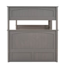 Full Over Full Bunk Bed with Twin Size Trundle, Pine Wood Bunk Bed with Guardrails, Brushed Gray(Old SKU：LP000044AAN)