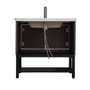 Modern Freestanding Bathroom Vanity With Ceramic Sink, Hot And Cold Faucet, Storage Cabinet & Open Shelf