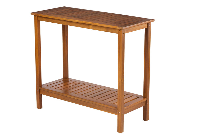 Workstation For Garden Balcony Garage, Acacia Console Potting Table