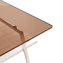 Rectangle Coffee Table, Tempered Glass Tabletop Modern Table For Living Room
