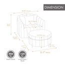 Oversized Velvet Swivel Barrel Accent Chair And Ottoman Set With Storage