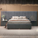 Upholstered Platform Bed With Big Headboard