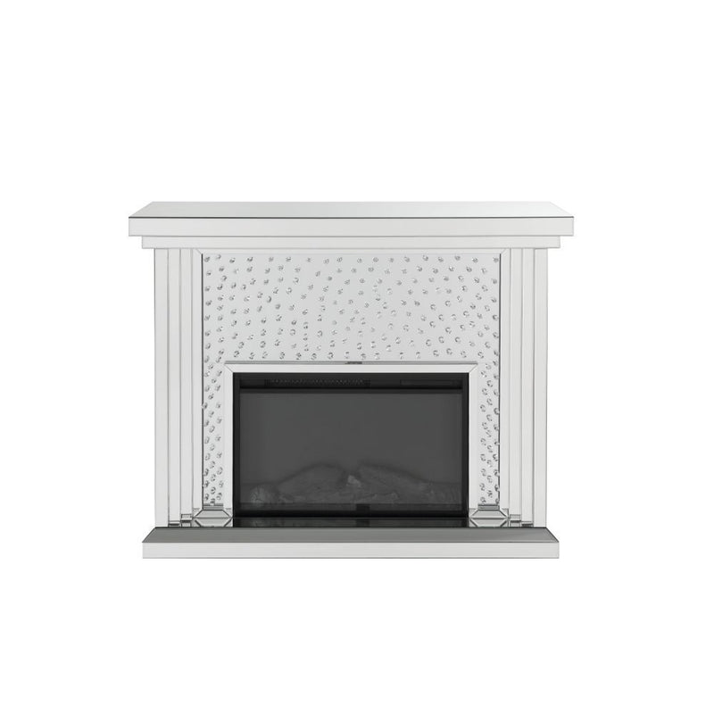 Nysa - Fireplace - Mirrored & Faux Crystals - 40" - Atlantic Fine Furniture Inc