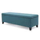 Contemporary Storage Ottoman Bench With Polyester Upholstery