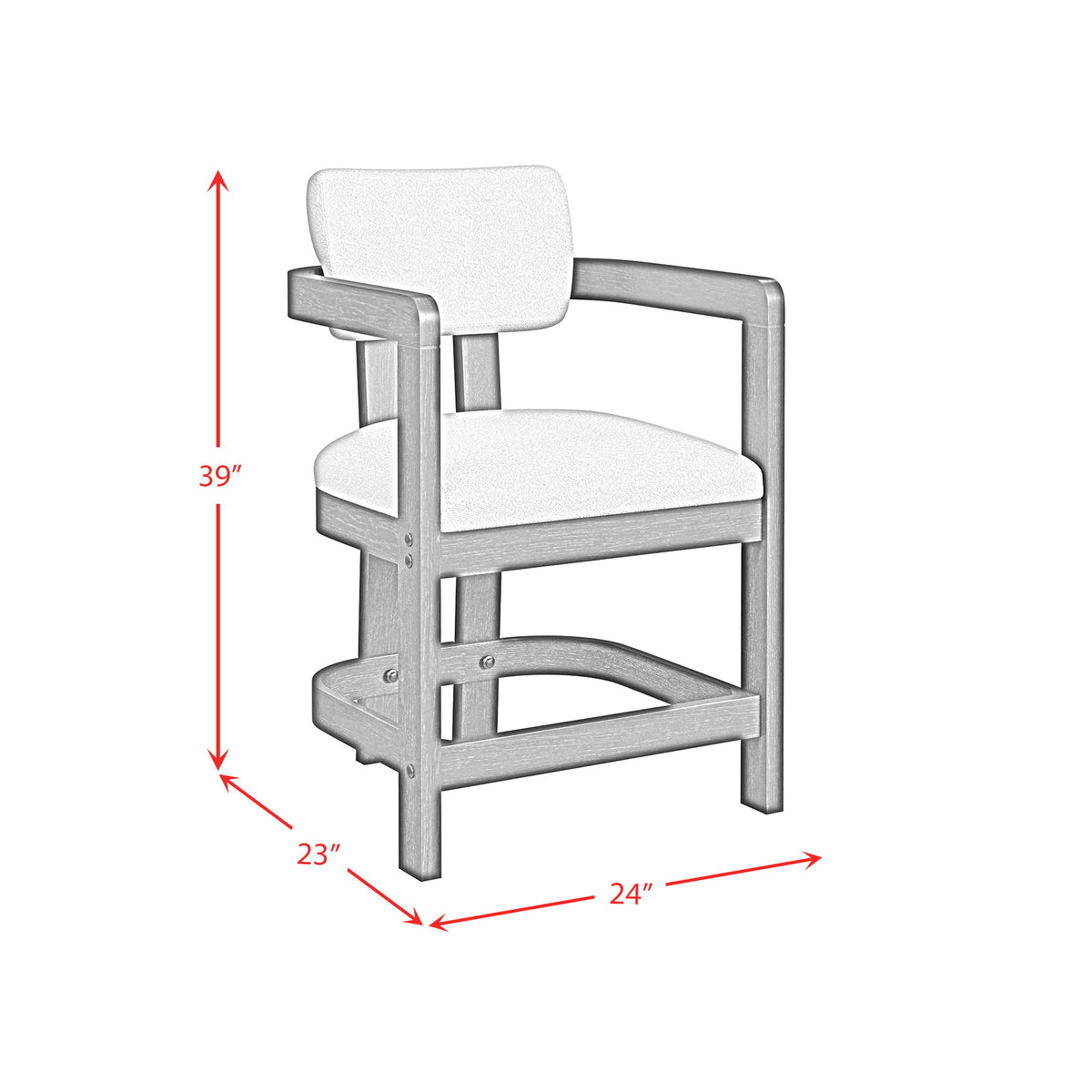 Portland Arm Counter Stool (Set of 2) in Black / White by Elements International, view 7