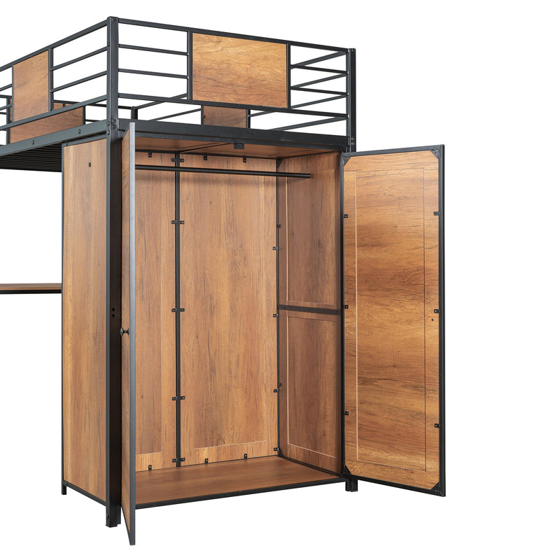 Loft Bed With L Shape Desk And Wardrobe