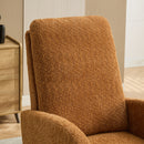 High Back Glider Rocking Chair With Retractable Footrest And Rubber Wood Legs